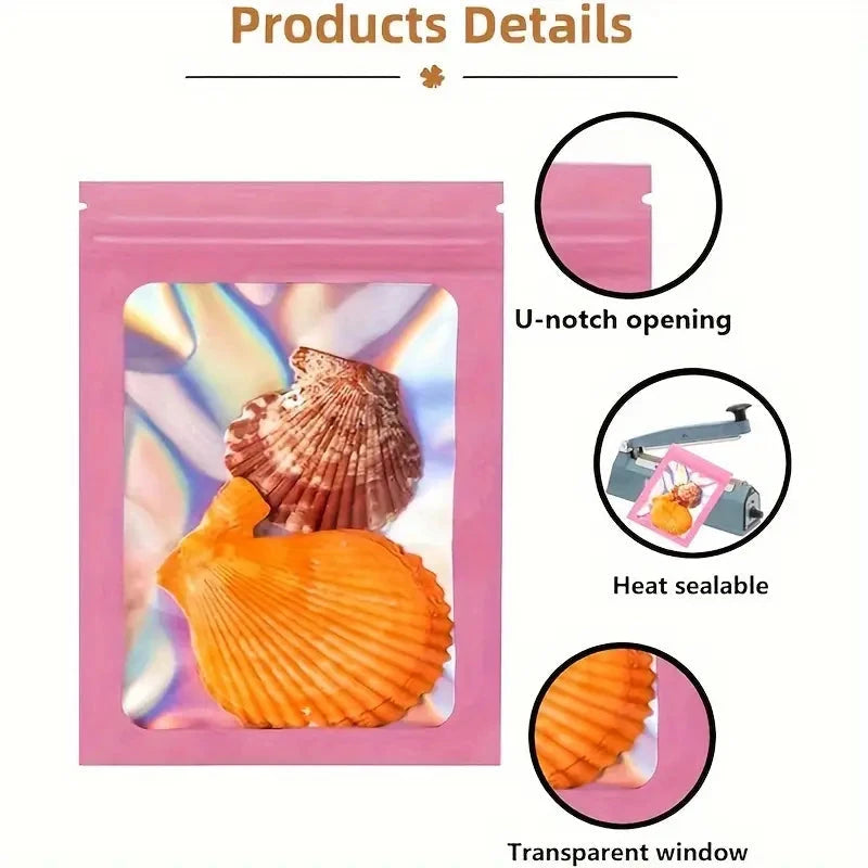 Pink Mylar Ziplock Pouch