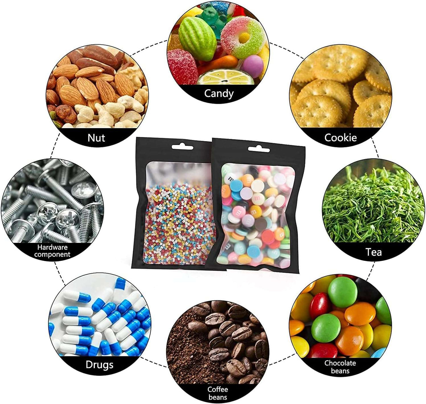 Black Mylar Ziplock Pouch