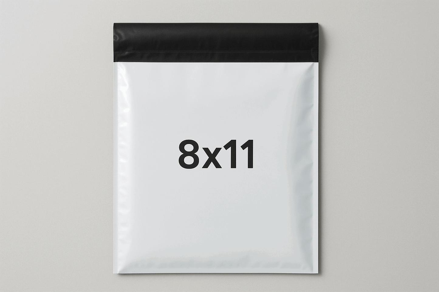 8x11 inch plastic delivery flyer bag with black stickable flap