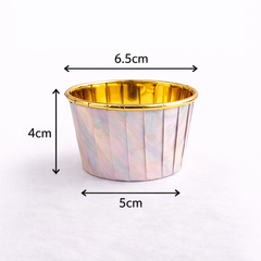 Round Gold Foil Cupcake Molds with lid