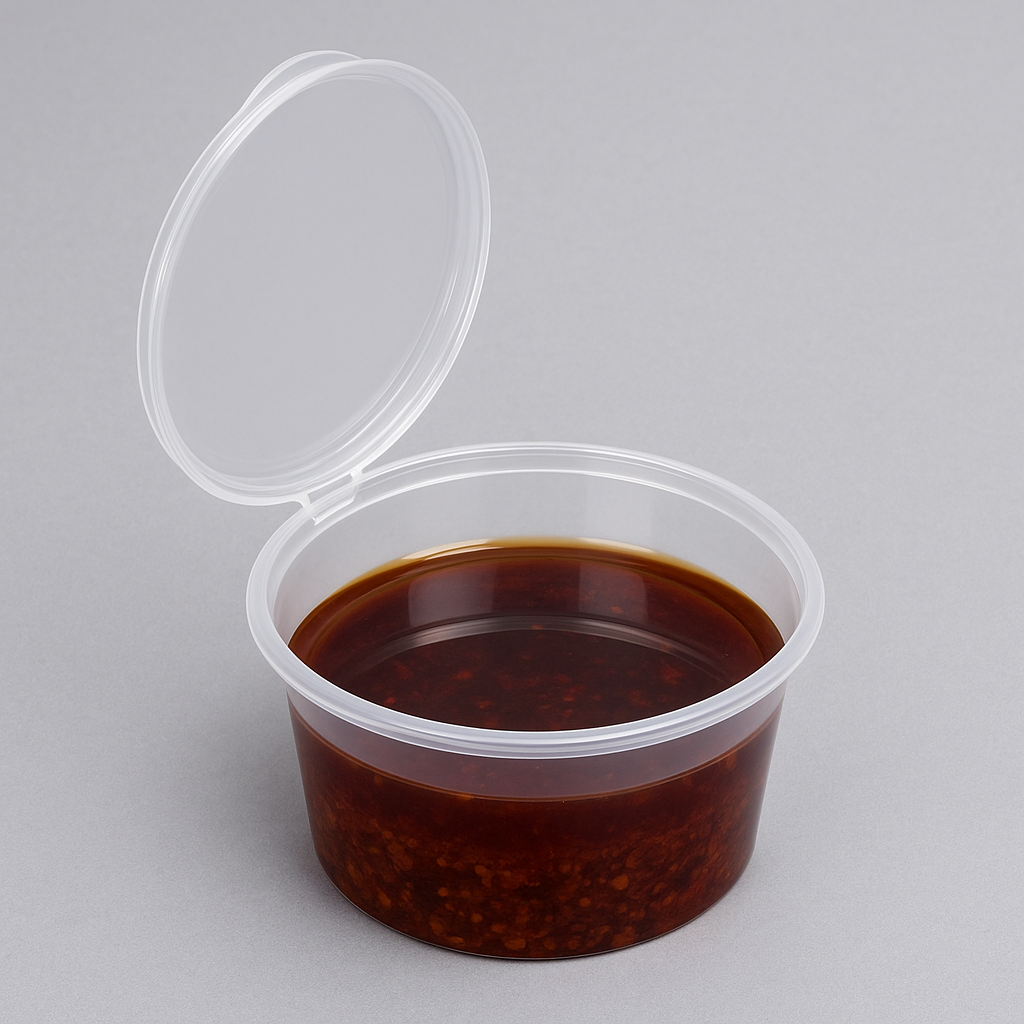 Transparent Sauce Dip With Attached Lids