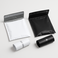 delivery flyer 8x11 inch white grey inside and full black 100% virgin LDPE courier bag with pocket – PackItUp Pakistan