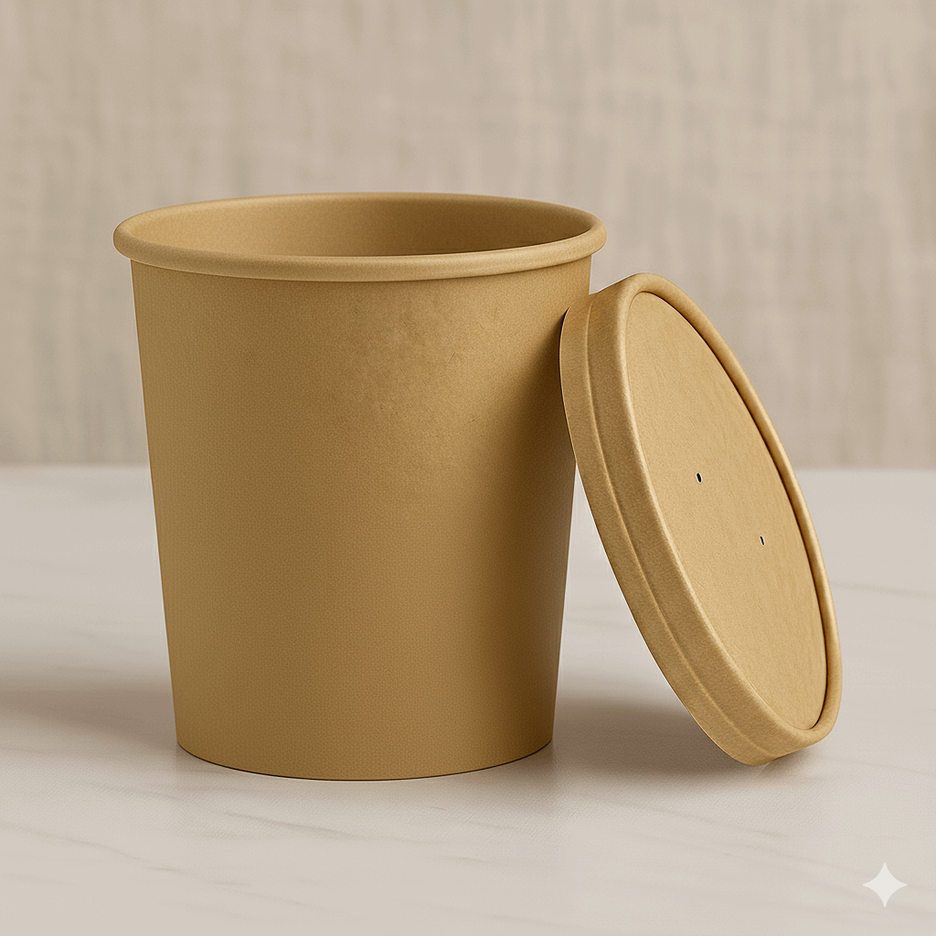 Kraft Paper Bowl with Lid – 1000ml