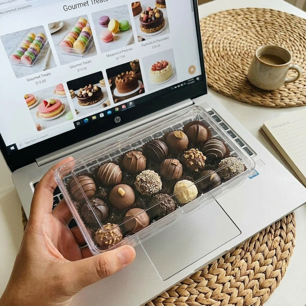 RECTANGLE ACRYLIC DESSERT BOX - 250g