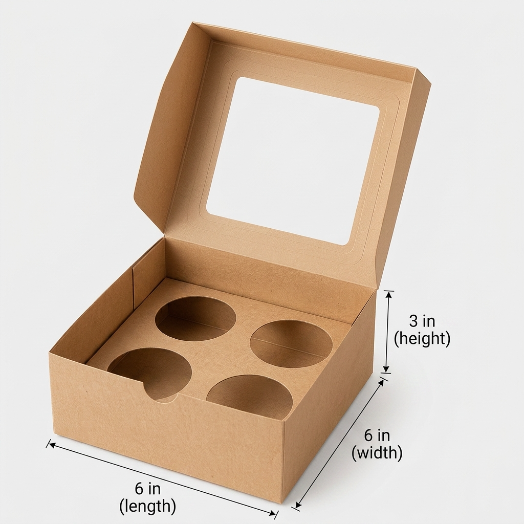 4 cupcake box Kraft