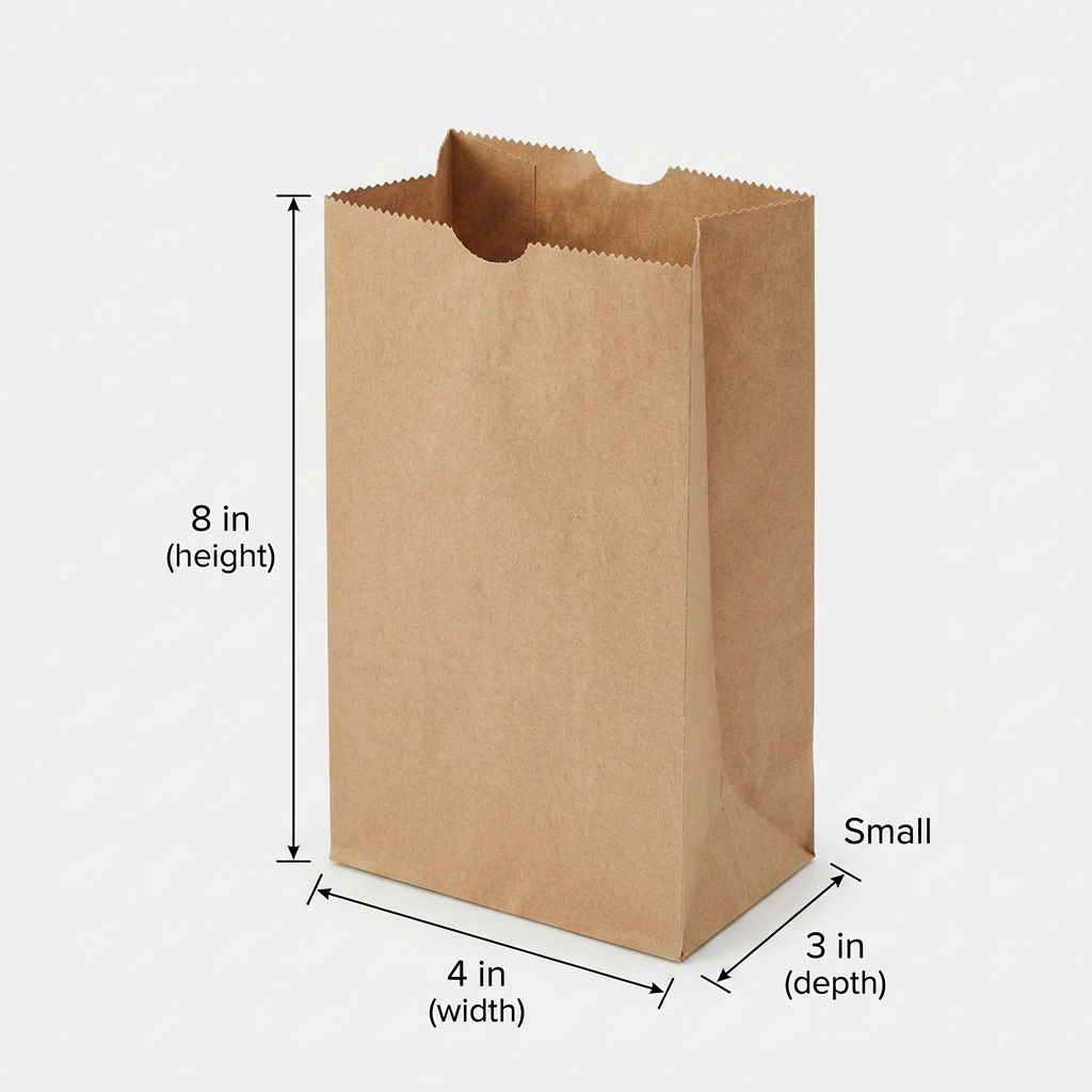 Kraft Takeaway Bag – Small 8 × 4 × 3 in