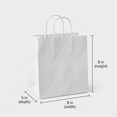 White Kraft Twisted Handle Bag (9x9x5)