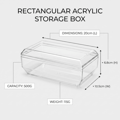 Rectangular Acrylic Storage Container - 500g