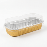 Premium Gold Aluminum Foil Loaf Pan with Clear Lid (200ml)– Oven-Safe Disposable Baking Container