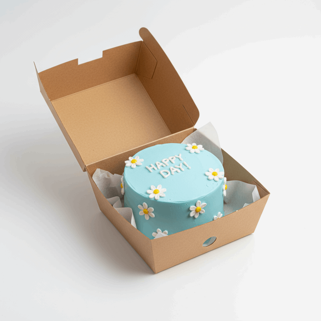 kraft bento cake box 5x4.5x3 made from 280 gsm food-grade kraft card – PackItUp Pakistan