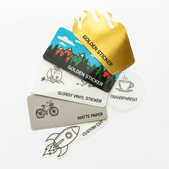 custom stickers glossy pvc golden foil transparent glossy paper packitup pakistan