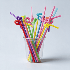 Multicolor Flexible Plastic Drinking Straws (Extra Long)