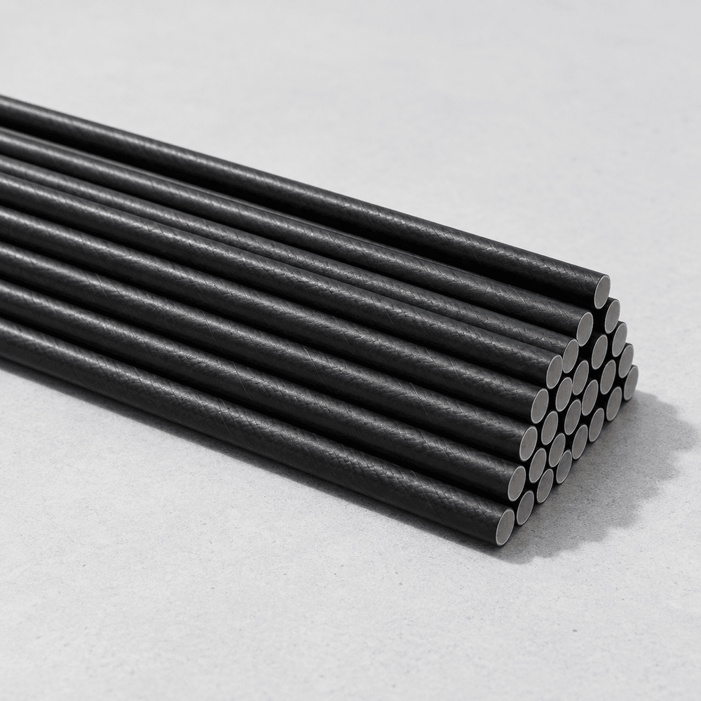 premium 8mm black paper drinking straws eco-friendly biodegradable design for cafes – PackItUp Pakistan