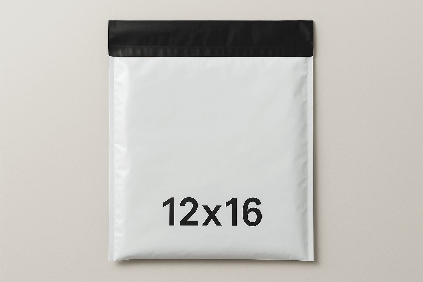 12x16 inch plastic delivery flyer bag with black stickable flap