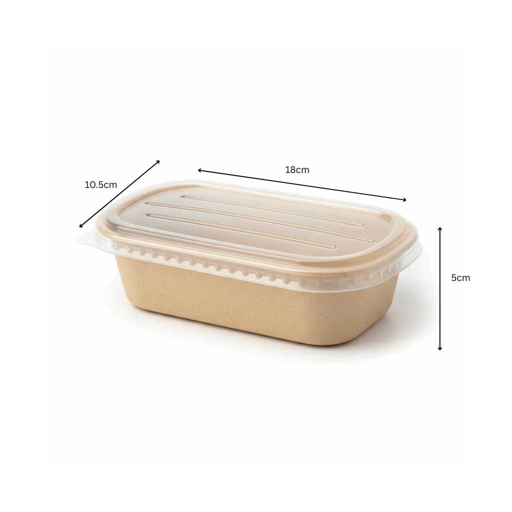 Bagasse Meal Box with Lid - 700ml