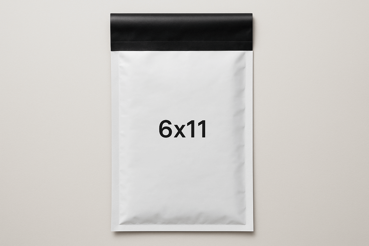 6x11 inch plastic delivery flyer bag with black stickable flap