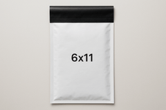 6x11 inch plastic delivery flyer bag with black stickable flap