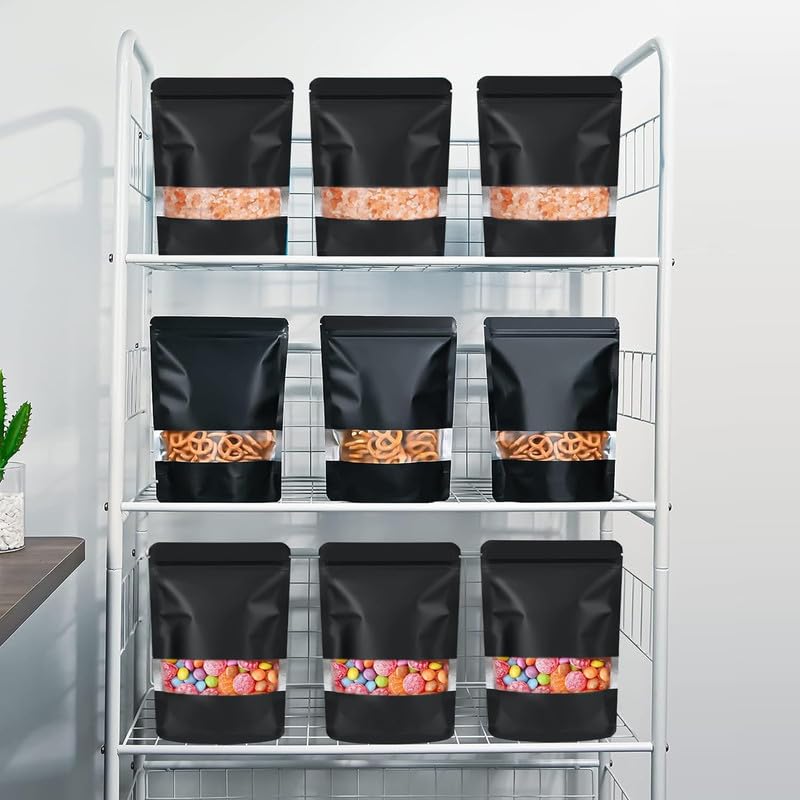 Black Aluminum Pouches With Clear Window