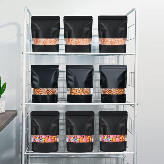 Black Aluminum Pouches With Clear Window