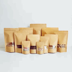 16x26 kraft brown stand-up pouch with zip lock and gusset – PackItUp Pakistan
