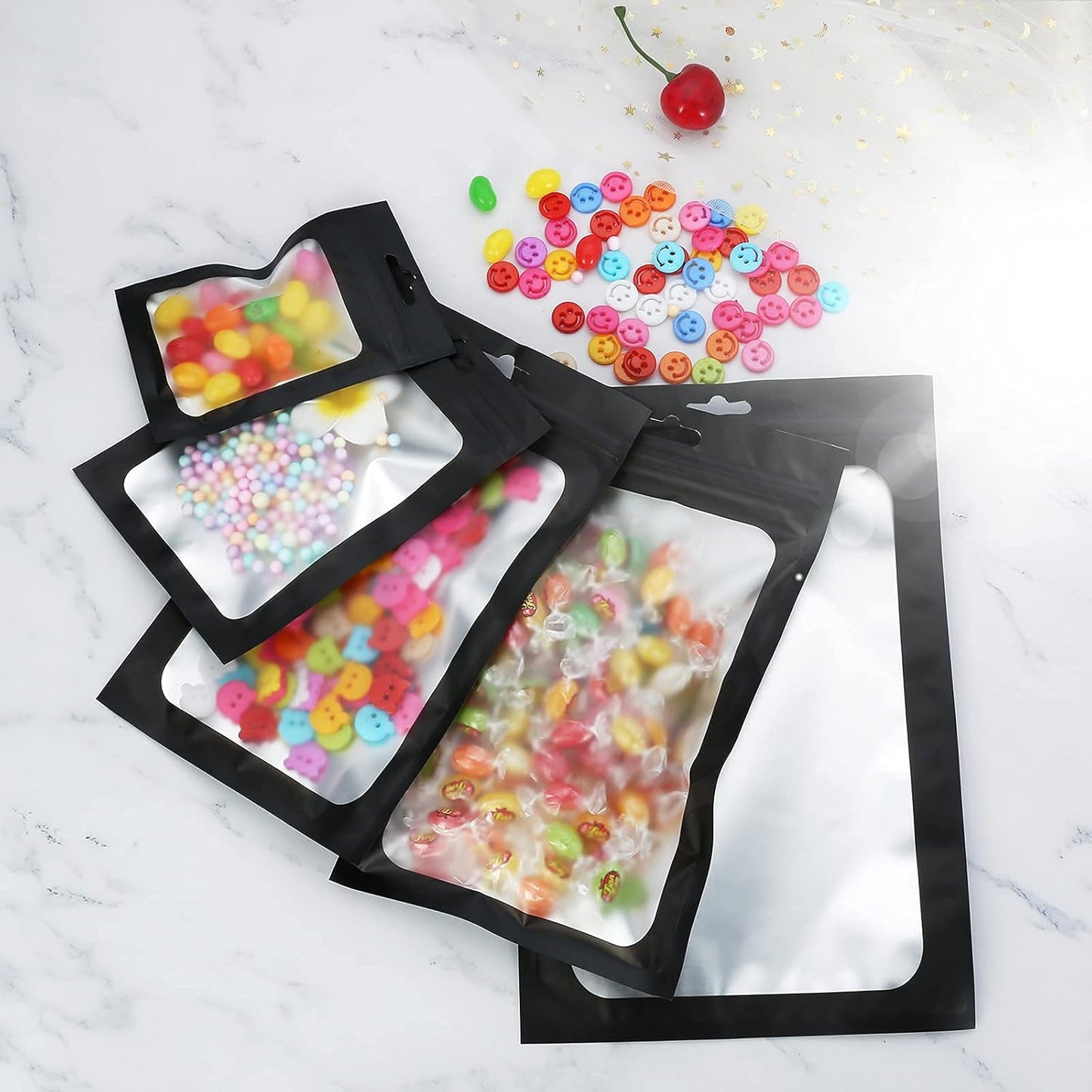 Black Mylar Ziplock Pouch