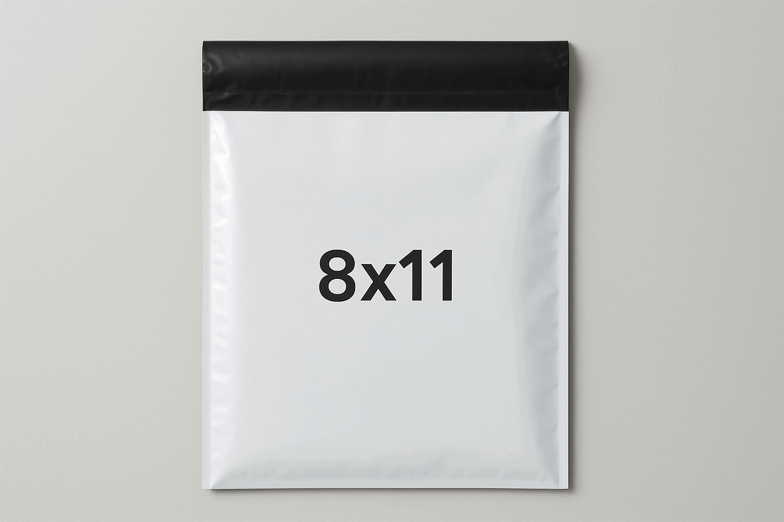 8x11 inch plastic delivery flyer bag with black stickable flap