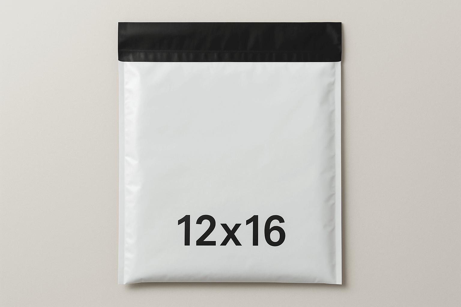 12x16 inch plastic delivery flyer bag with black stickable flap