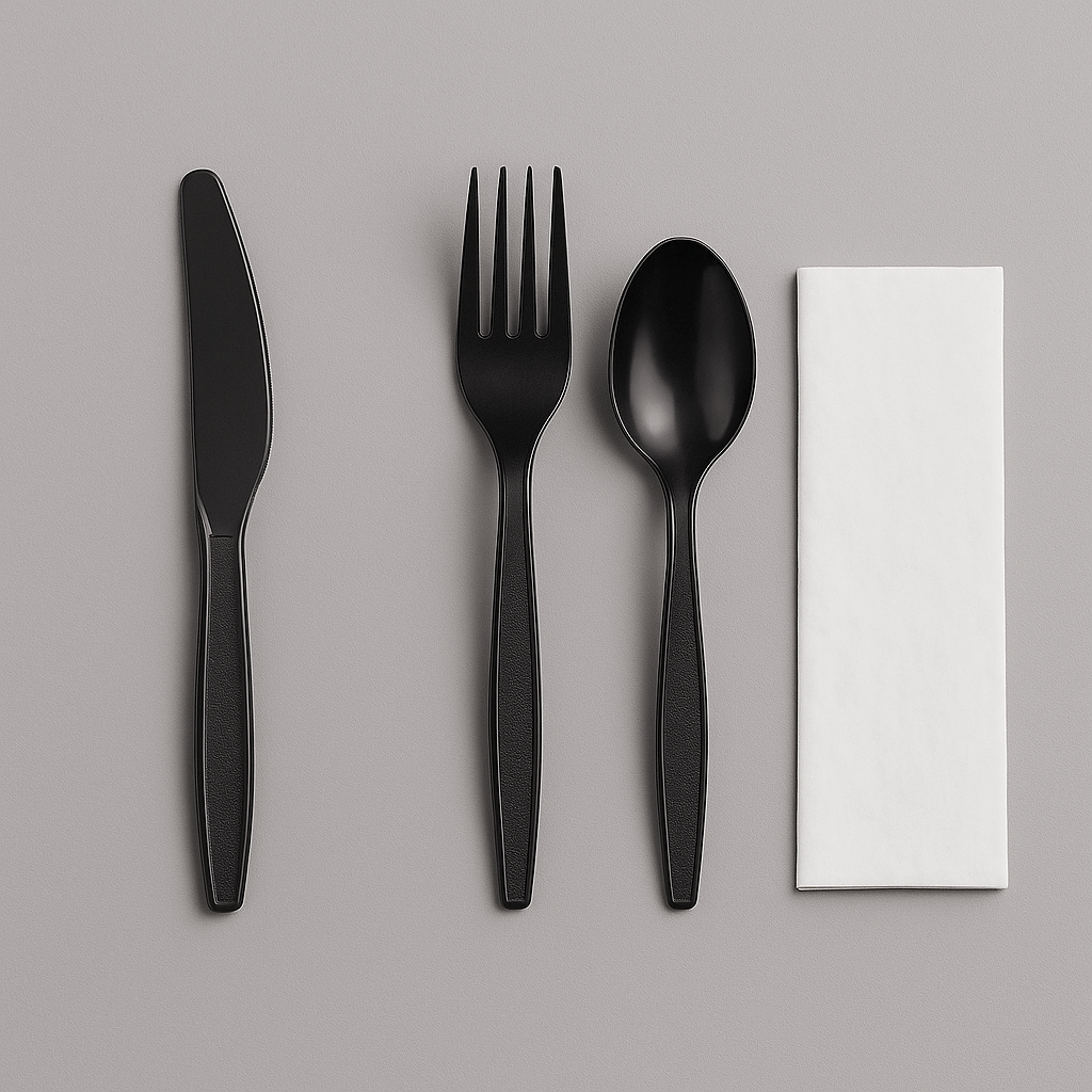 Black Plastic Cutlery