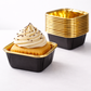 Square Gold Paper Foil Cupcake Molds with lid