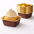 Square Gold Paper Foil Cupcake Molds with lid
