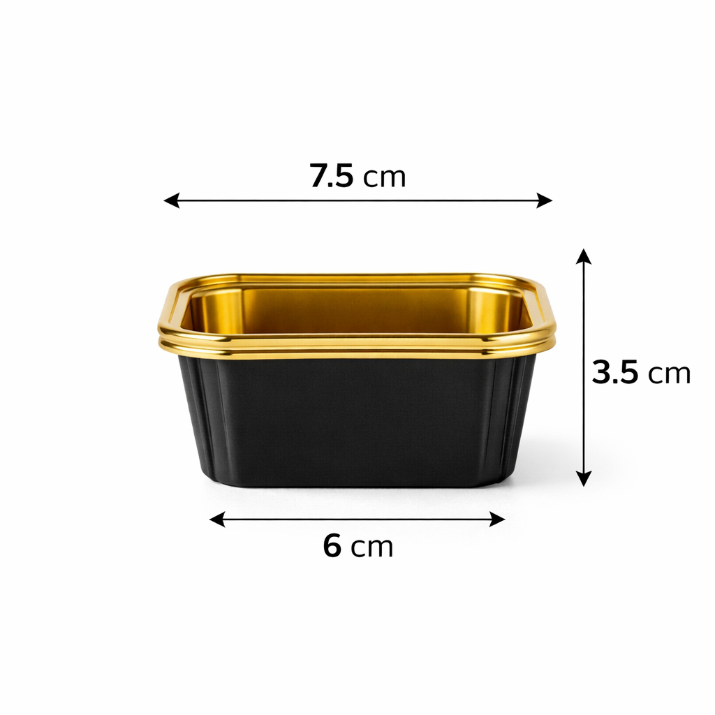 Square Gold Paper Foil Cupcake Molds with lid