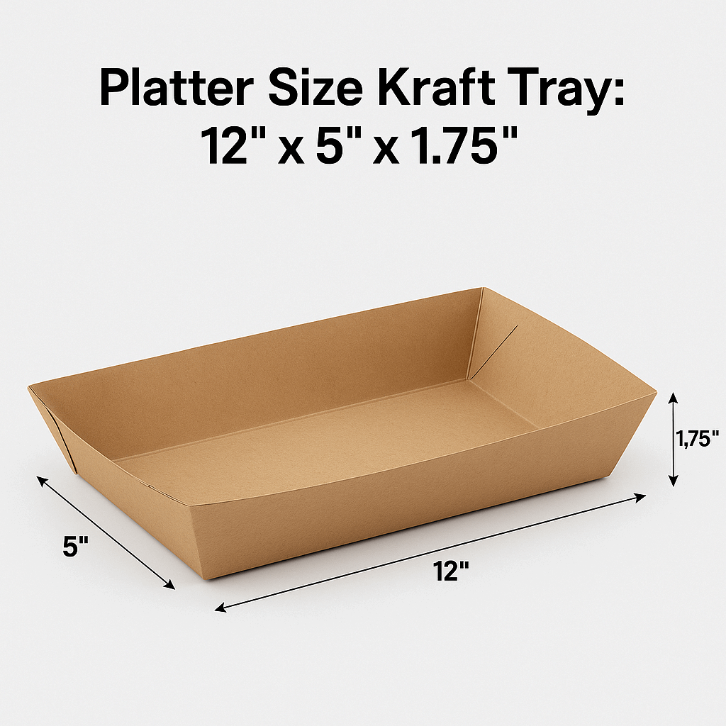 Platter Size Kraft Tray(8" x 5.75" x 1.75")
