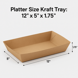 Platter Size Kraft Tray(8" x 5.75" x 1.75")