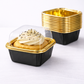 Square Gold Paper Foil Cupcake Molds with lid