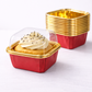 Square Gold Paper Foil Cupcake Molds with lid