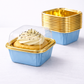 Square Gold Paper Foil Cupcake Molds with lid
