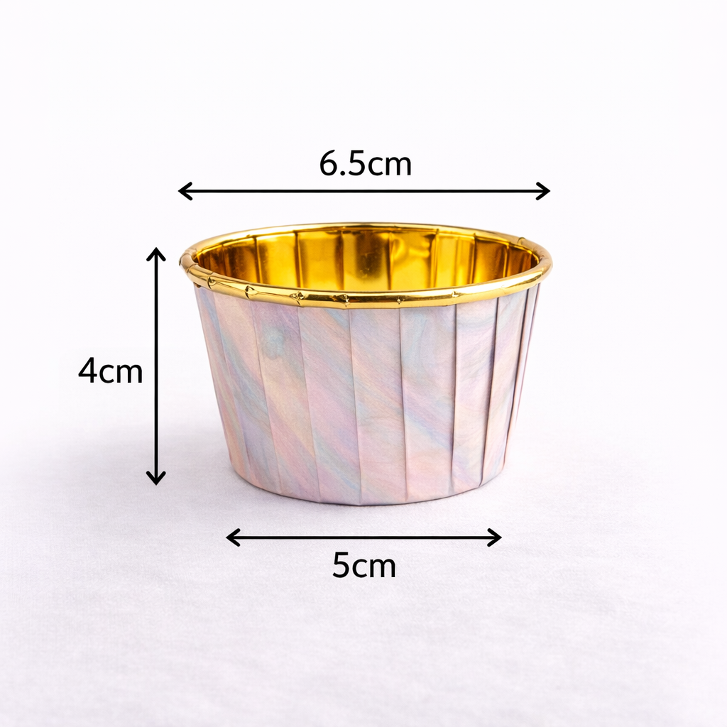 Round Gold Foil Cupcake Molds with lid