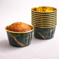 Round Gold Foil Cupcake Molds with lid