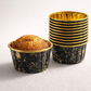 Round Gold Foil Cupcake Molds with lid