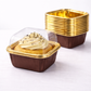 Square Gold Paper Foil Cupcake Molds with lid