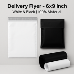 delivery flyer 6x9 inch black and white 100% virgin LDPE courier bag – PackItUp Pakistan