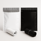 delivery flyer 10x12 inch white grey inside and full black 100% virgin LDPE courier bag with pocket – PackItUp Pakistan