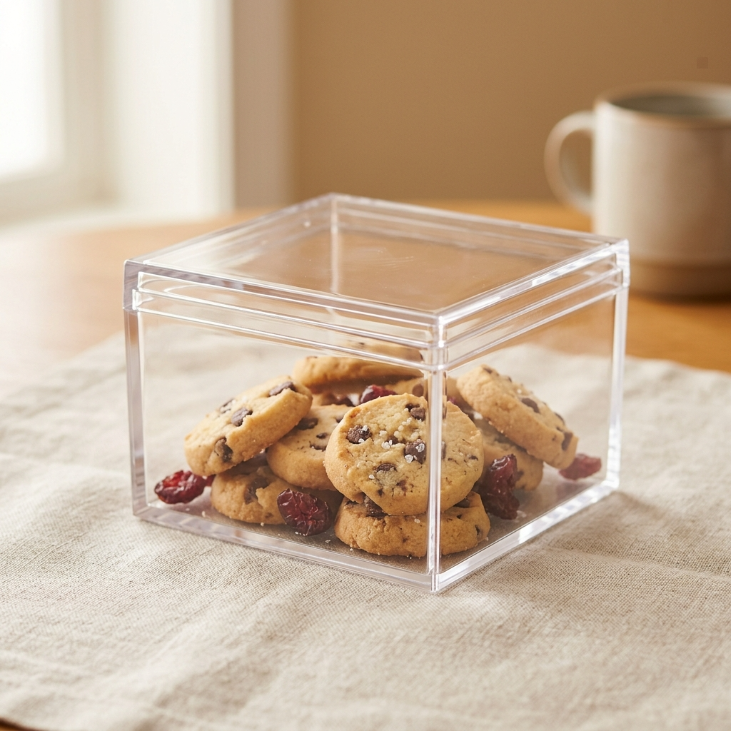 SQUARE ACRYLIC DESSERT BOX - 200g