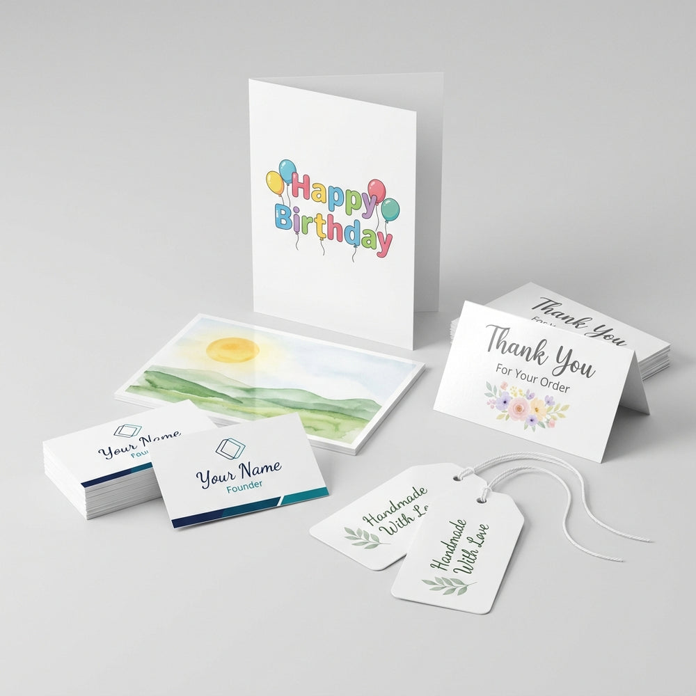 premium custom printed brand cards including compliment thank you business postcard greeting and hang tags – PackItUp Pakistan