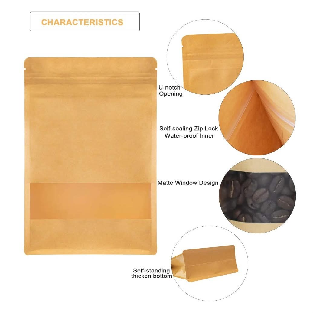 Kraft Brown Flat Bottom Pouch