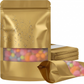 premium golden stand-up pouch matte window resealable zipper food grade – PackItUp Pakistan