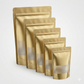 Golden Aluminum Pouches With Matte Window