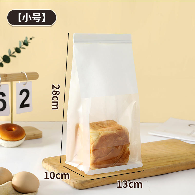 White Kraft Toast Bag with Tie Tab – 5 × 11 × 4 in