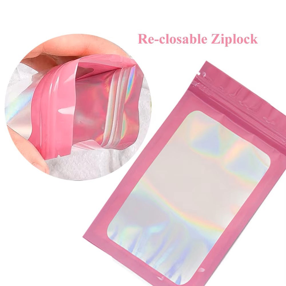 Pink Mylar Ziplock Pouch