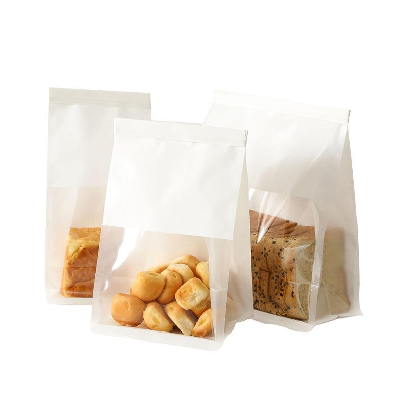 White Kraft Toast Bag with Tie Tab – 5 × 11 × 4 in
